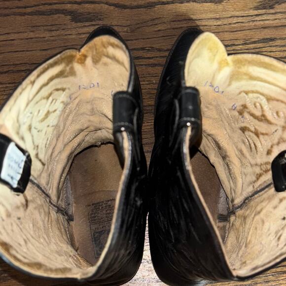 Vintage Domini Pelle Black Lizard Cowboy Boots 10.5 EE Made in Mexico Western - Picture 9 of 9